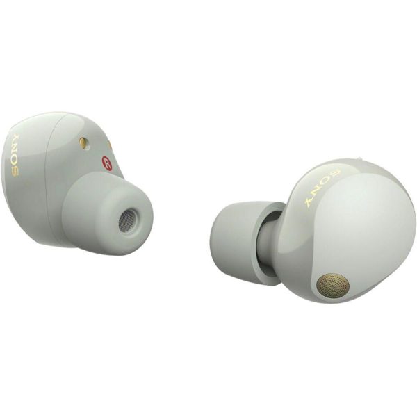 Sony Noise Canceling Truly Wireless Earbuds, Silver + Accessories + Warranty Bundle Supply