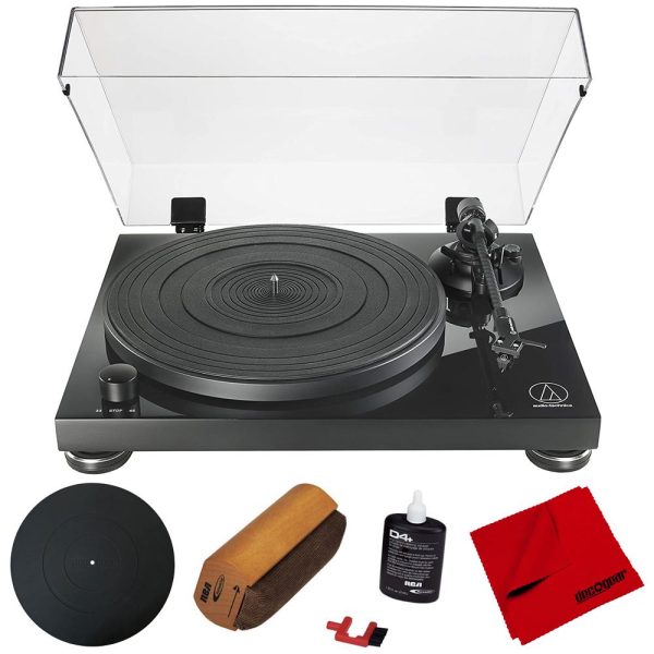 Audio-Technica AT-LPW50PB Fully Manual Belt-Drive Turntable w  Accessories Bundle Online Hot Sale