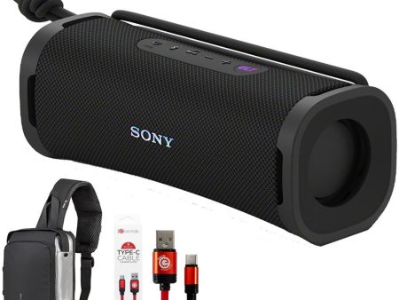 Sony (SRS-ULT10B) Portable Bluetooth Speaker 2024 Black + Sling Backpack Bundle For Sale