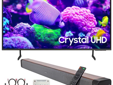 Samsung DU7200 55  Crystal 4K UHD Smart TV (2024) + Premium Soundbar + Mount Kit Hot on Sale