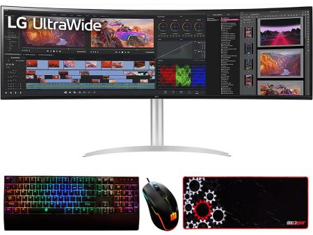 LG 49WQ95C-W 49  32:9 UltraWide Dual QHD Nano IPS Curved Monitor w  Accessories Kit on Sale