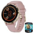 Garmin Venu 3S GPS Smartwatch Gold Steel Bezel w  Dust Rose Case + Warranty Kit Discount