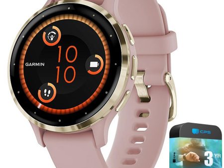 Garmin Venu 3S GPS Smartwatch Gold Steel Bezel w  Dust Rose Case + Warranty Kit Discount