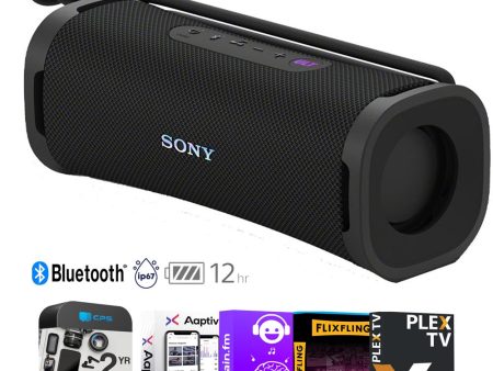 Sony EXTRA BASS Portable Bluetooth Speaker (2024), Black w  Audio + Warranty Bundle Supply