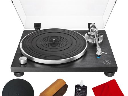 Audio-Technica AT-LPW30BKR Fully Manual Belt-Drive Turntable w  Accessories Bundle on Sale