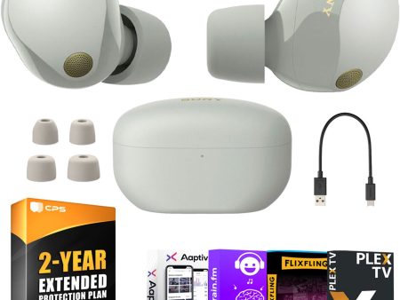 Sony WF-1000XM5 Noise Canceling Wireless Earbuds (Silver) Bundle with 2 YR Warranty Online now