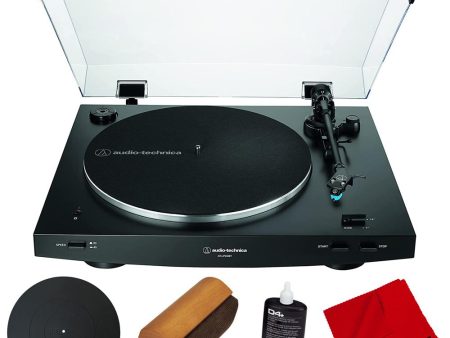 Audio Technica Fully Automatic Wireless Belt-drive Turntable, Black w  Accessories Bundle For Sale